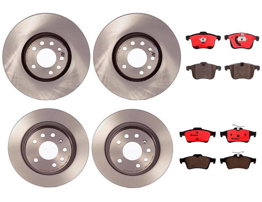 SAAB Brakes Kit - Pads & Rotors Front and Rear (314mm/278mm) (Ceramic) 99900003 - Brembo 3118777KIT